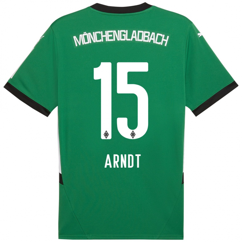 Niño Camiseta Leo Arndt #15 Verde Blanco 2ª Equipación 2024/25 La Camisa México