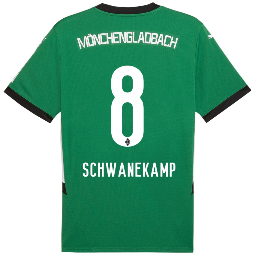 Niño Camiseta Jana Schwanekamp #8 Verde Blanco 2ª Equipación 2024/25 La Camisa México