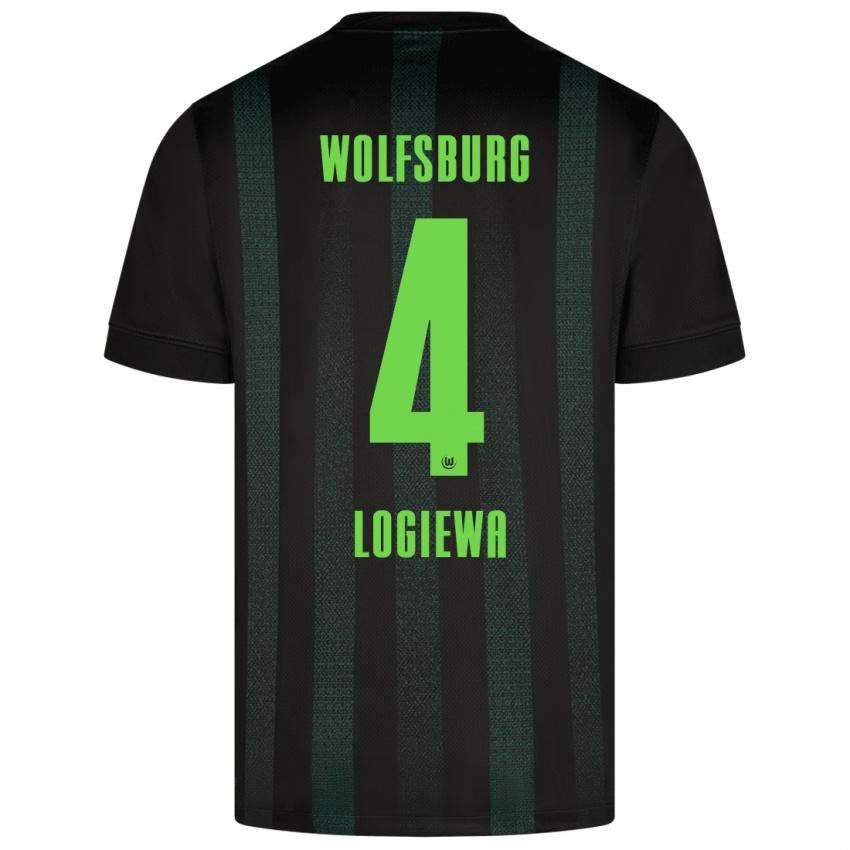 Niño Camiseta Luca Logiewa #4 Verde Oscuro 2ª Equipación 2024/25 La Camisa México