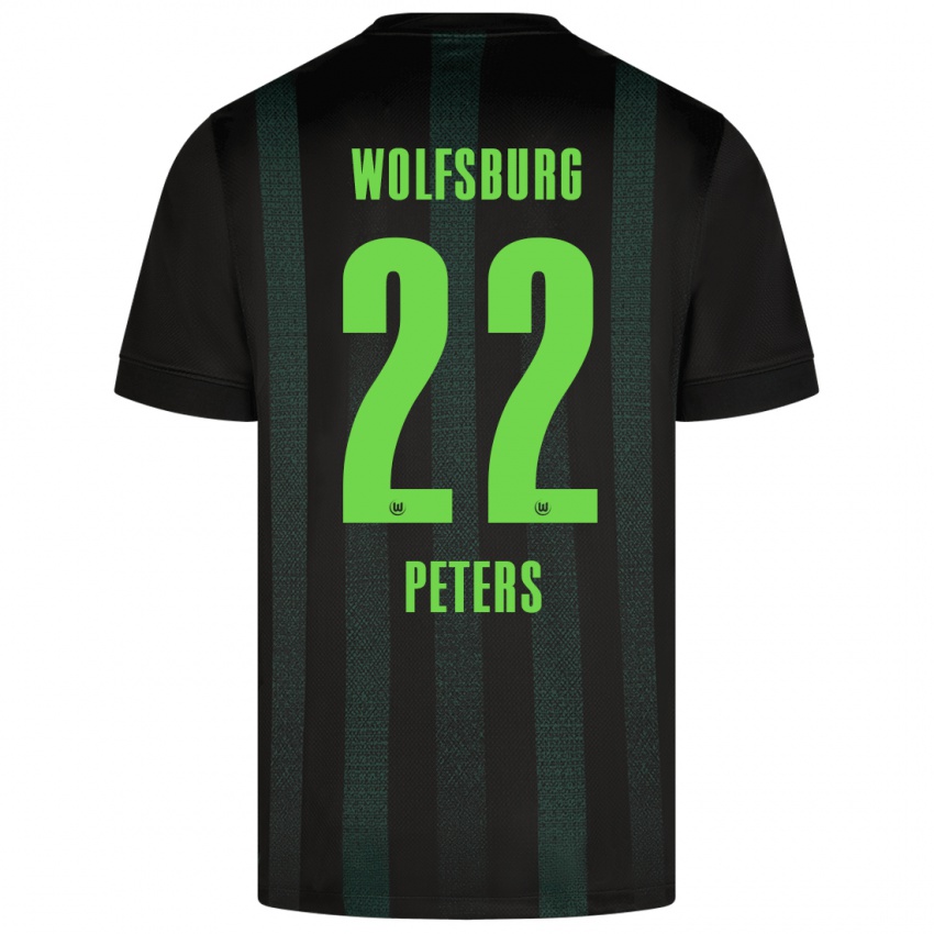 Niño Camiseta Laurin Peters #22 Verde Oscuro 2ª Equipación 2024/25 La Camisa México