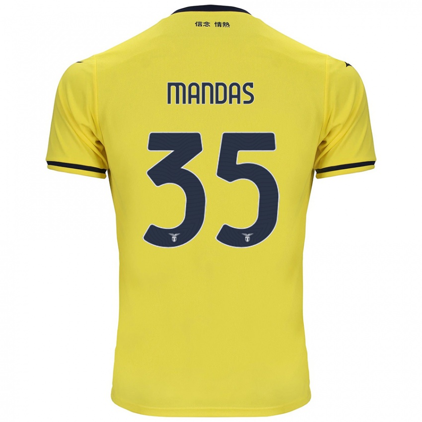 Niño Camiseta Christos Mandas #35 Amarillo 2ª Equipación 2024/25 La Camisa México