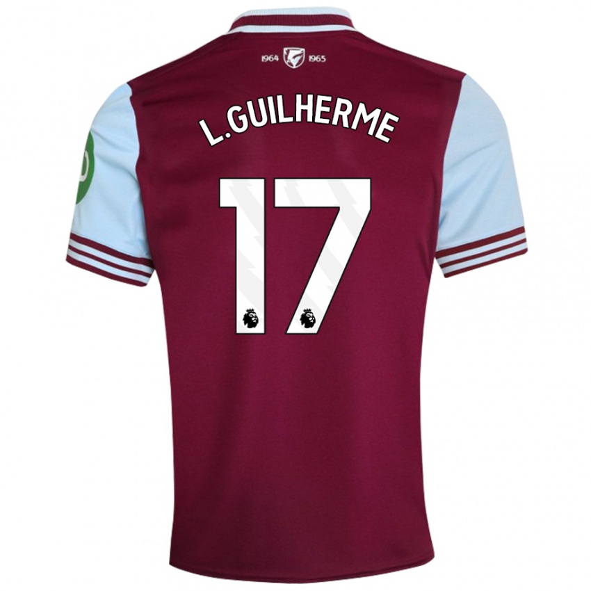 Hombre Camiseta Luis Guilherme #17 Rojo Oscuro 1ª Equipación 2024/25 La Camisa México