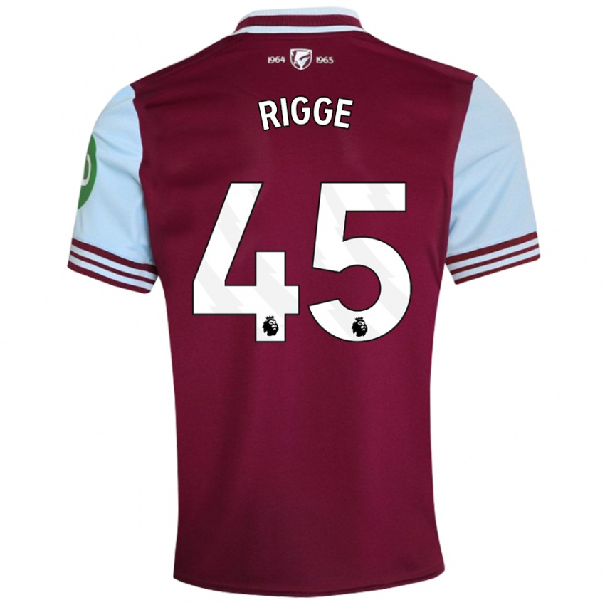 Hombre Camiseta Daniel Rigge #45 Rojo Oscuro 1ª Equipación 2024/25 La Camisa México