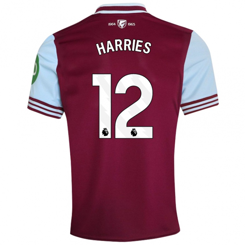 Hombre Camiseta Emma Harries #12 Rojo Oscuro 1ª Equipación 2024/25 La Camisa México