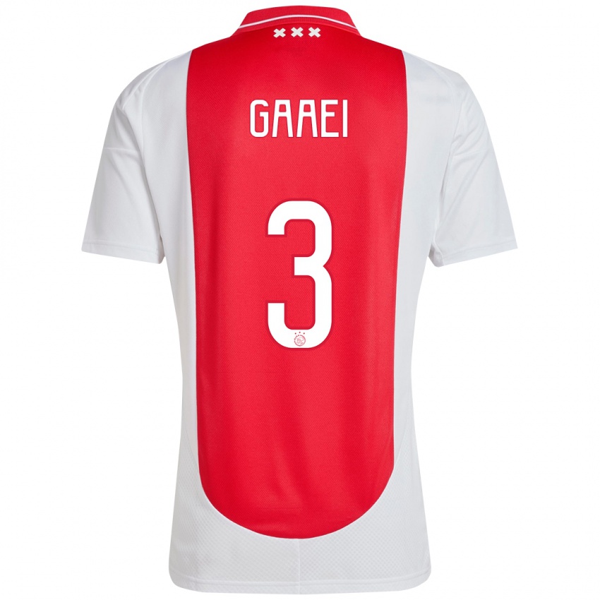 Hombre Camiseta Anton Gaaei #3 Rojo Blanco 1ª Equipación 2024/25 La Camisa México