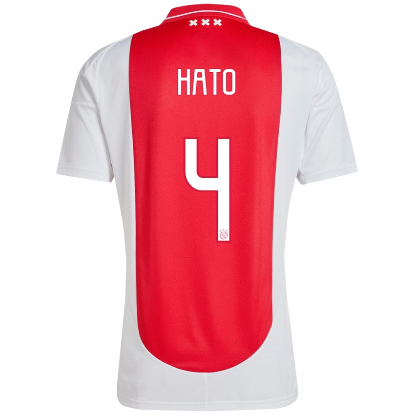 Hombre Camiseta Jorrel Hato #4 Rojo Blanco 1ª Equipación 2024/25 La Camisa México