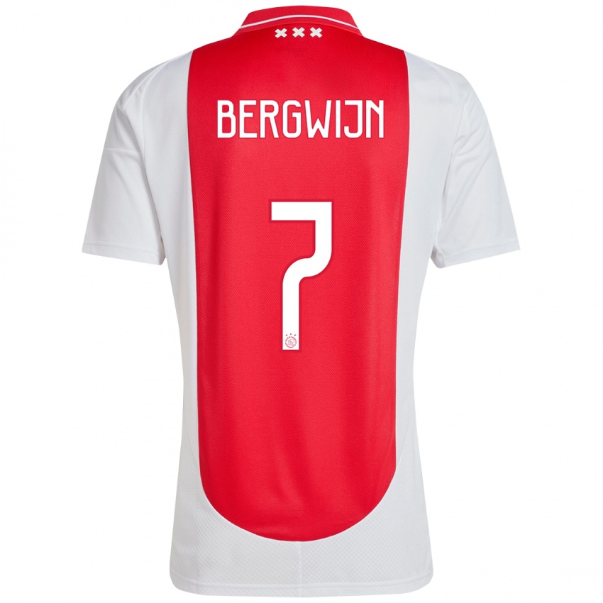 Hombre Camiseta Steven Bergwijn #7 Rojo Blanco 1ª Equipación 2024/25 La Camisa México