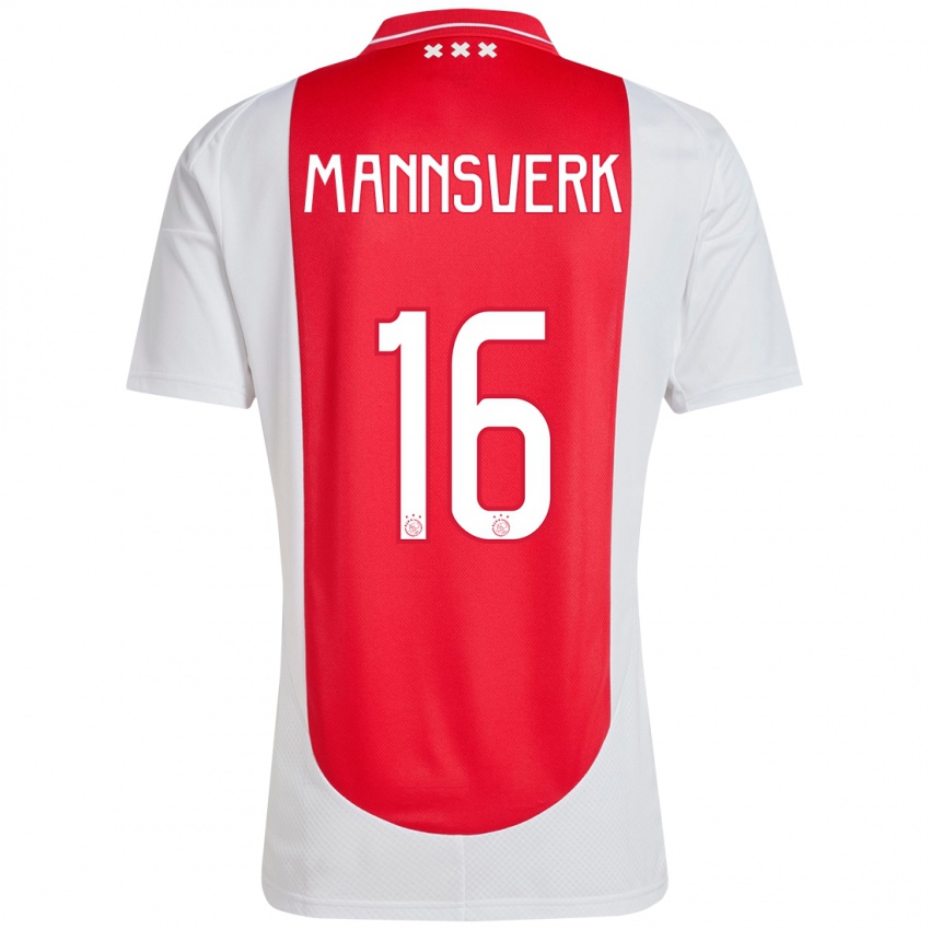 Hombre Camiseta Sivert Mannsverk #16 Rojo Blanco 1ª Equipación 2024/25 La Camisa México