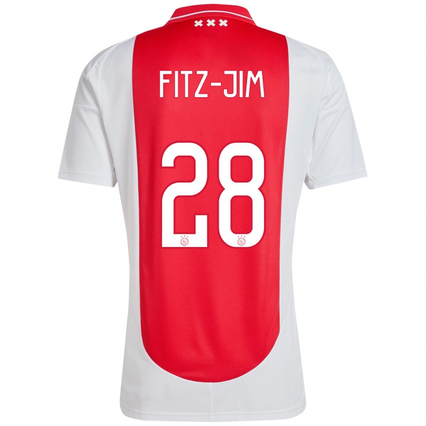 Hombre Camiseta Kian Fitz-Jim #28 Rojo Blanco 1ª Equipación 2024/25 La Camisa México