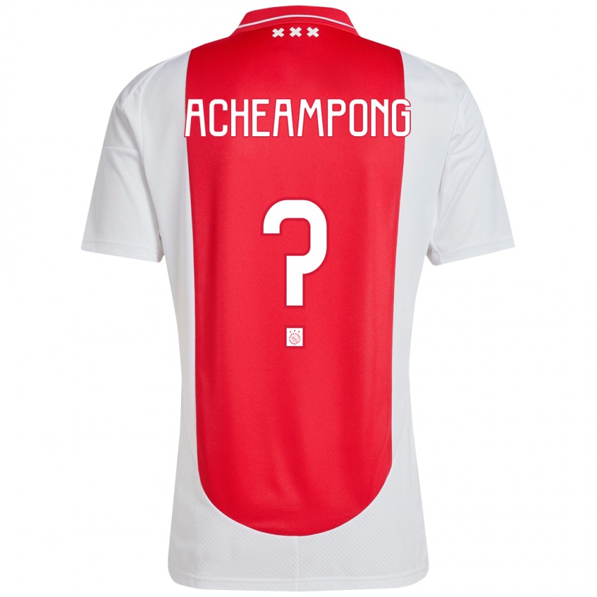 Hombre Camiseta Levi Acheampong #0 Rojo Blanco 1ª Equipación 2024/25 La Camisa México