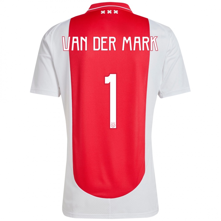 Hombre Camiseta Jesper Van Der Mark #1 Rojo Blanco 1ª Equipación 2024/25 La Camisa México