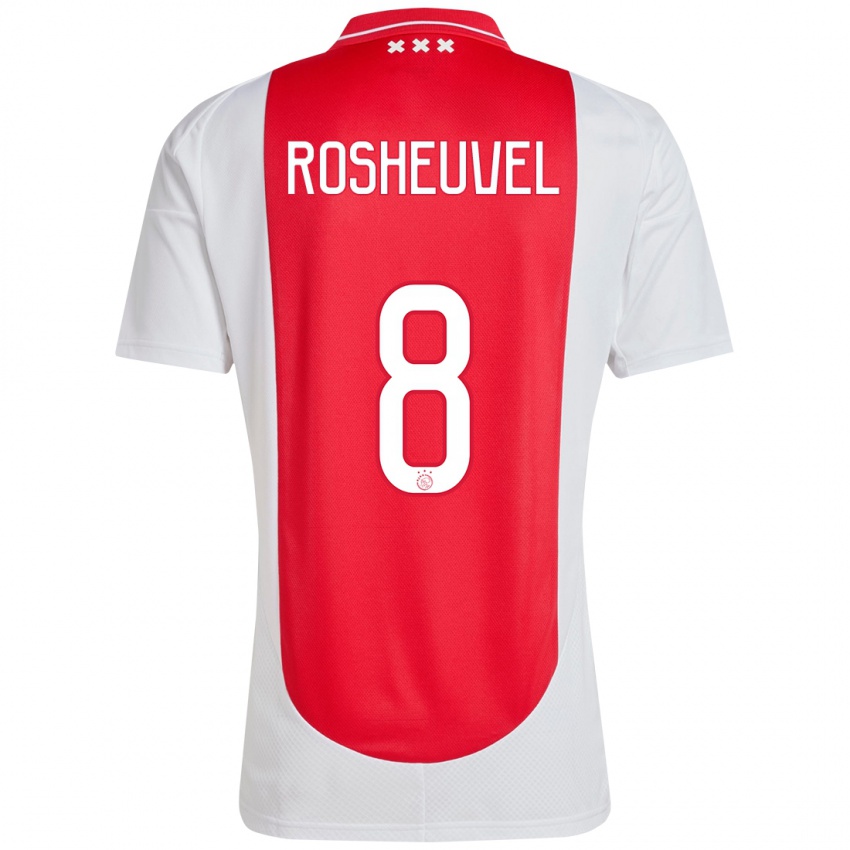 Hombre Camiseta Darren Rosheuvel #8 Rojo Blanco 1ª Equipación 2024/25 La Camisa México