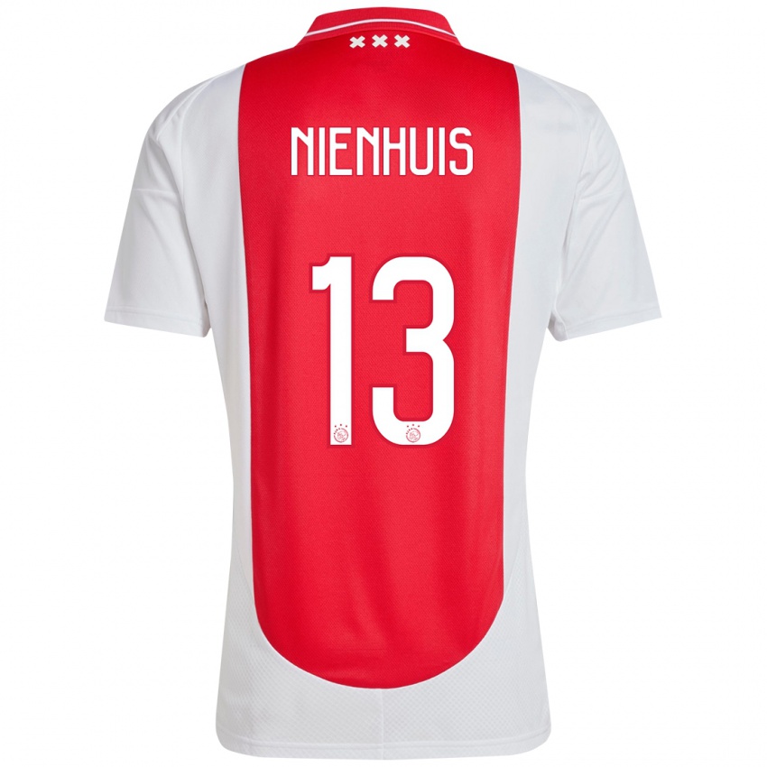 Hombre Camiseta Lois Niënhuis #13 Rojo Blanco 1ª Equipación 2024/25 La Camisa México