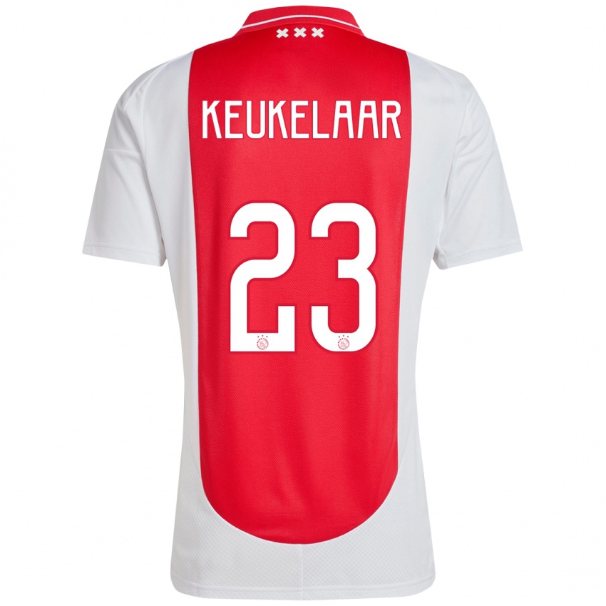 Hombre Camiseta Lotte Keukelaar #23 Rojo Blanco 1ª Equipación 2024/25 La Camisa México