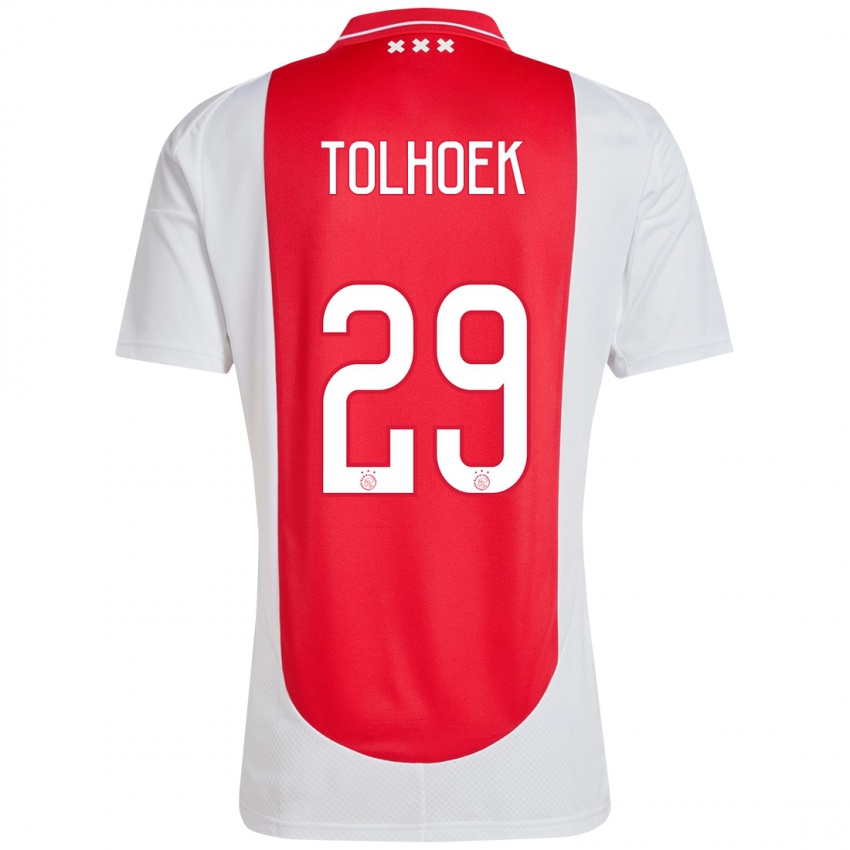 Hombre Camiseta Danique Tolhoek #29 Rojo Blanco 1ª Equipación 2024/25 La Camisa México