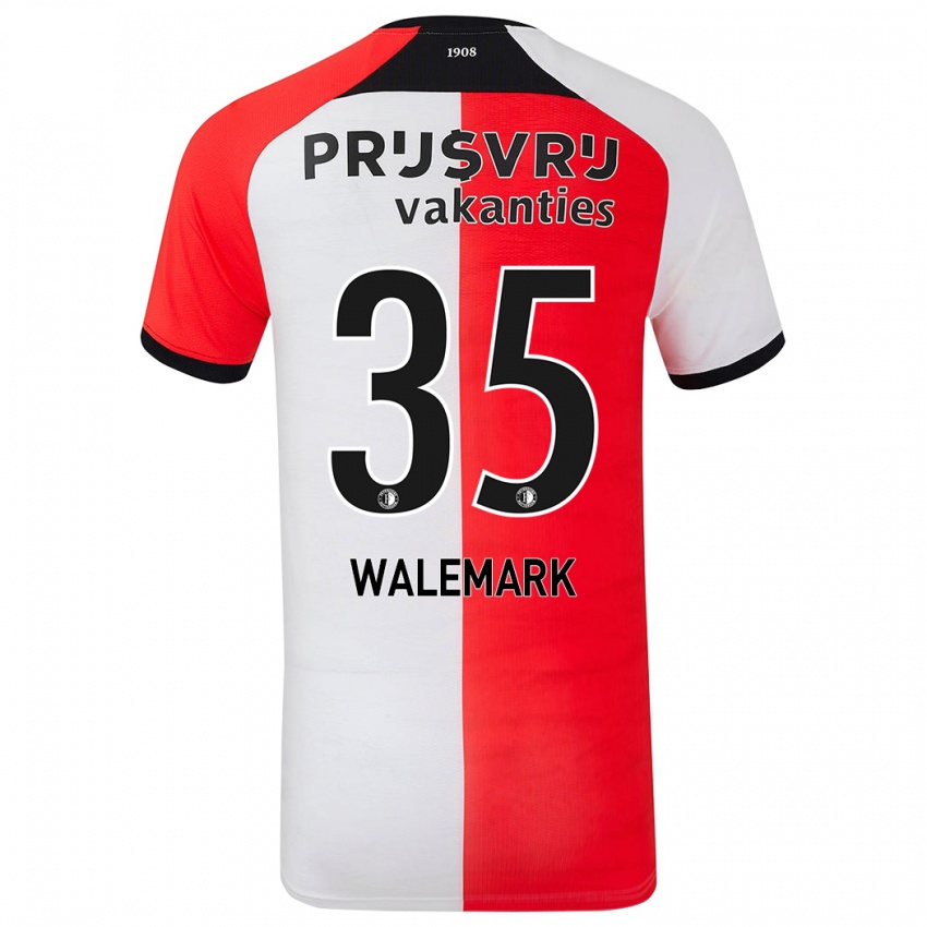 Hombre Camiseta Patrik Walemark #35 Rojo Blanco 1ª Equipación 2024/25 La Camisa México