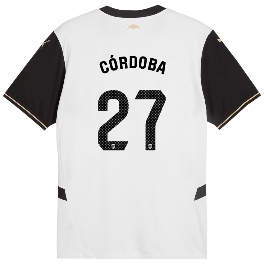 Hombre Camiseta Iker Córdoba #27 Blanco Negro 1ª Equipación 2024/25 La Camisa México