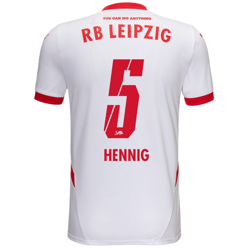 Hombre Camiseta Lenny Hennig #5 Blanco Rojo 1ª Equipación 2024/25 La Camisa México