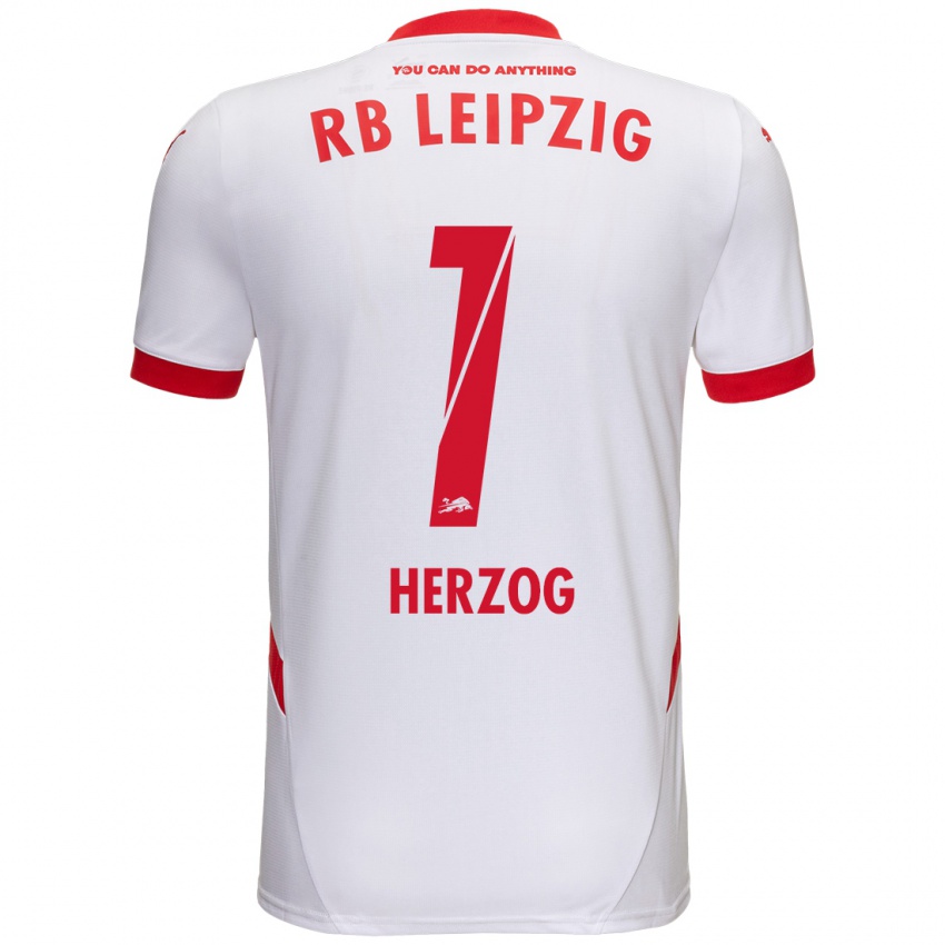 Hombre Camiseta Elvira Herzog #1 Blanco Rojo 1ª Equipación 2024/25 La Camisa México