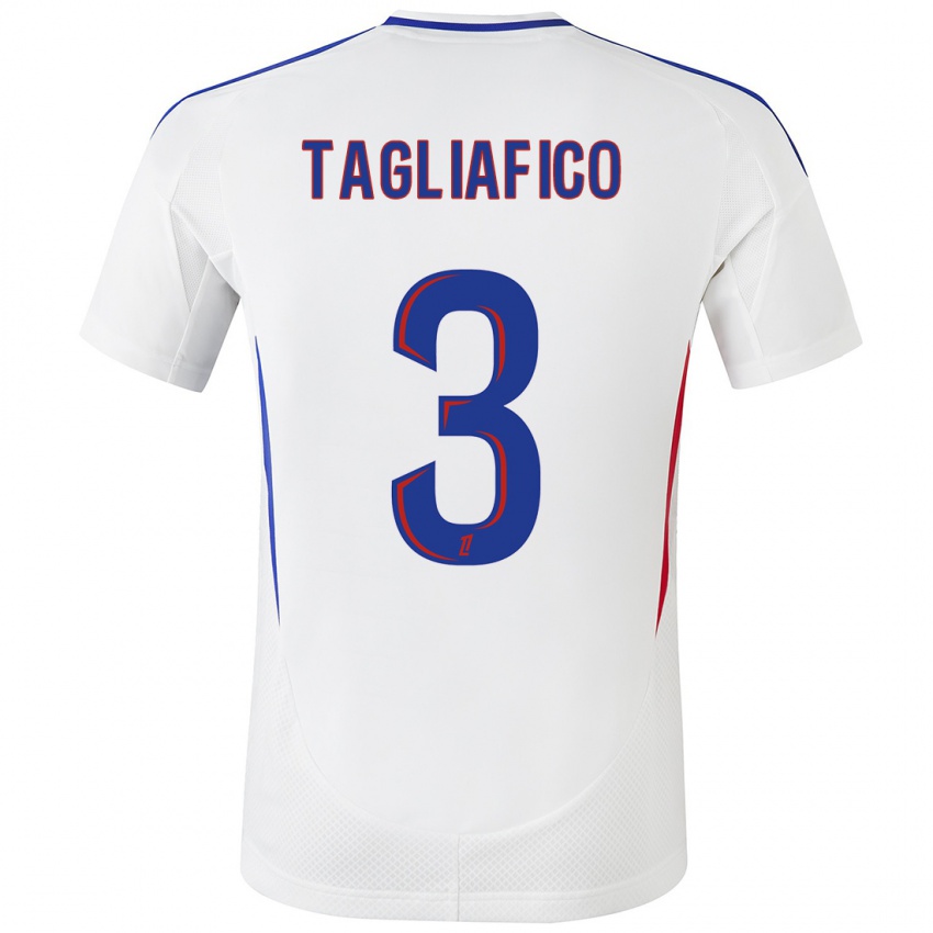 Hombre Camiseta Nicolas Tagliafico #3 Blanco Azul 1ª Equipación 2024/25 La Camisa México