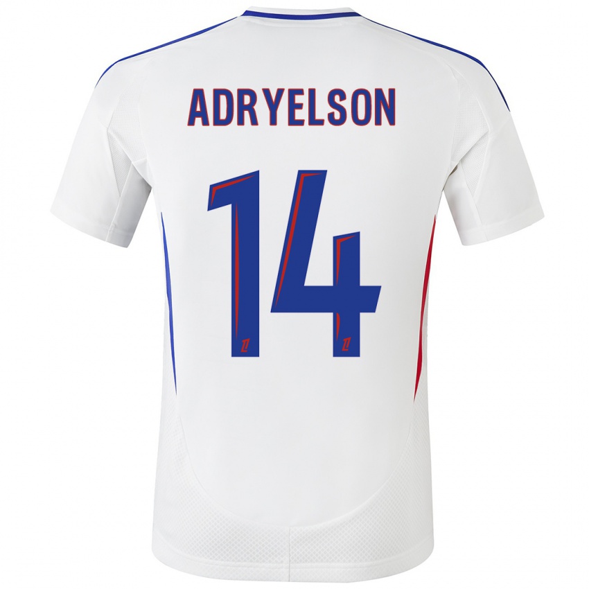 Hombre Camiseta Adryelson #14 Blanco Azul 1ª Equipación 2024/25 La Camisa México