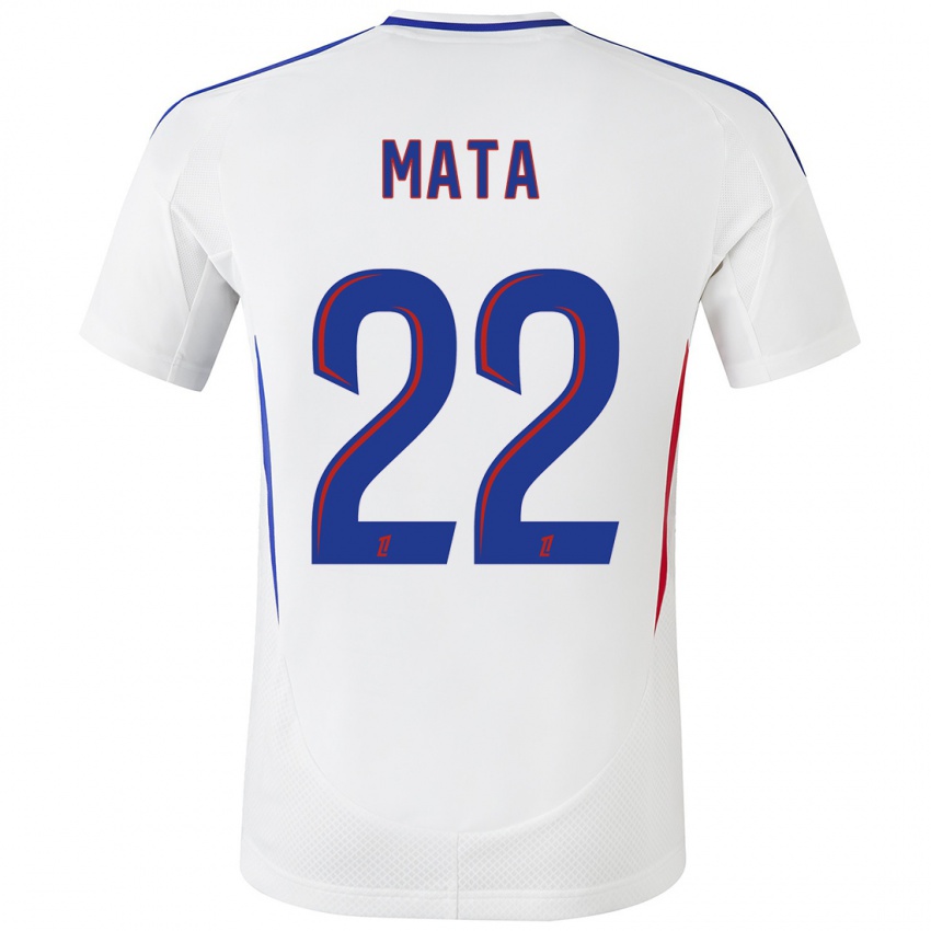 Hombre Camiseta Clinton Mata #22 Blanco Azul 1ª Equipación 2024/25 La Camisa México