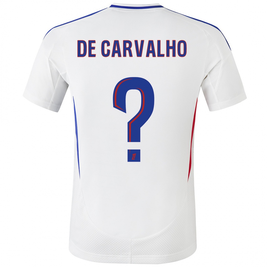 Hombre Camiseta Mathys De Carvalho #0 Blanco Azul 1ª Equipación 2024/25 La Camisa México