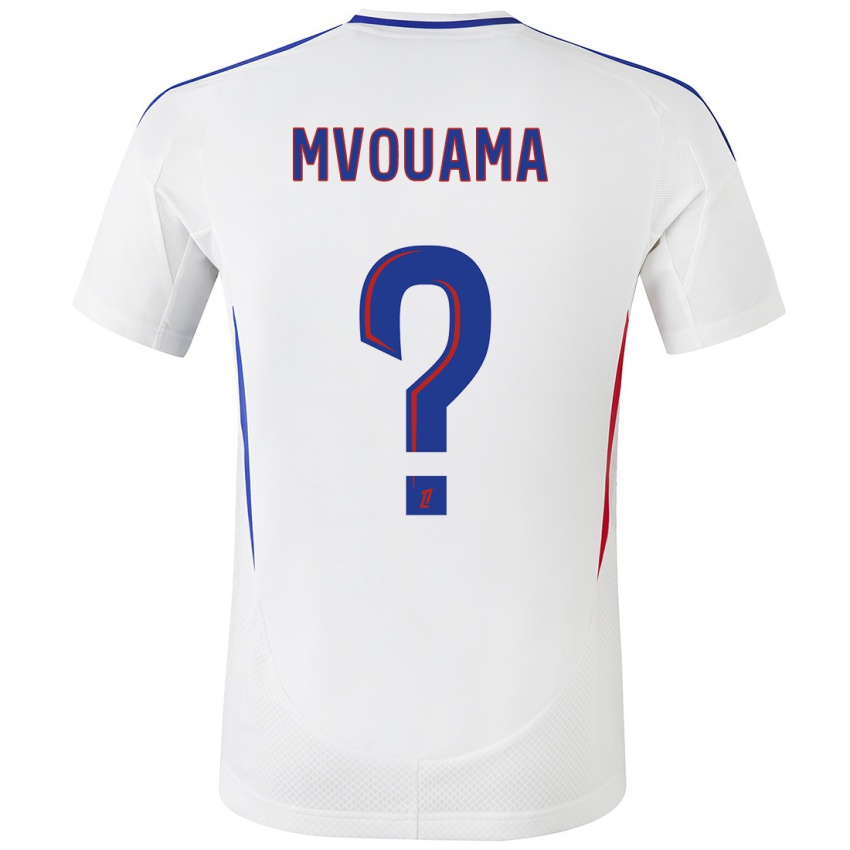 Hombre Camiseta Olivier Mvouama #0 Blanco Azul 1ª Equipación 2024/25 La Camisa México