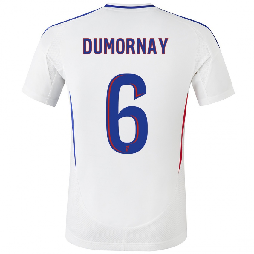 Hombre Camiseta Melchie Dumornay #6 Blanco Azul 1ª Equipación 2024/25 La Camisa México