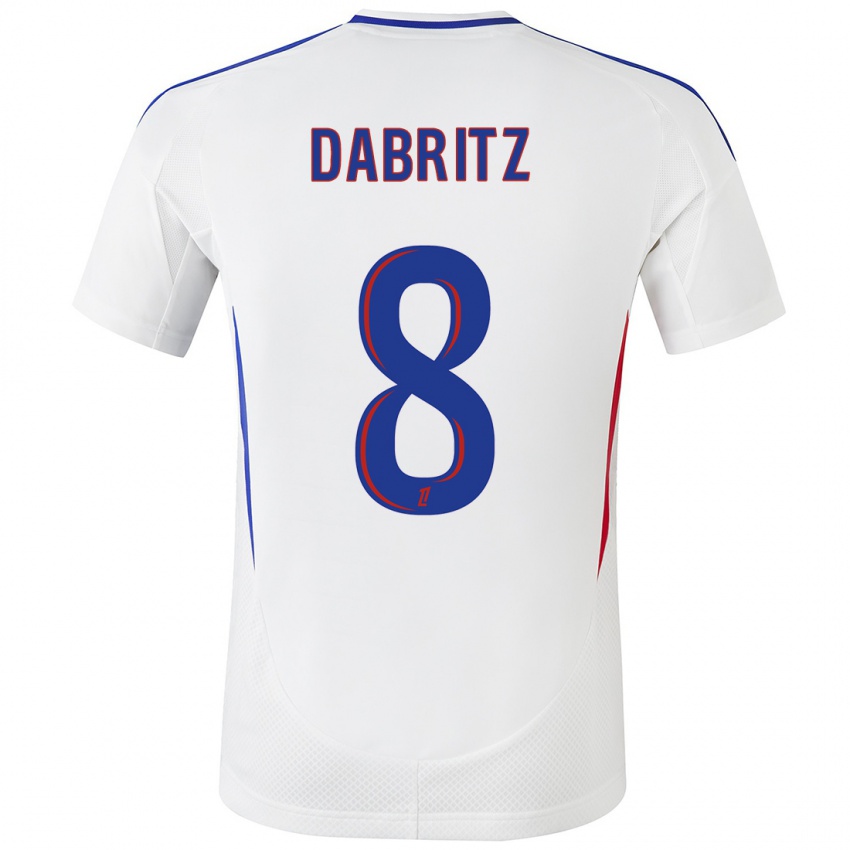 Hombre Camiseta Sara Däbritz #8 Blanco Azul 1ª Equipación 2024/25 La Camisa México