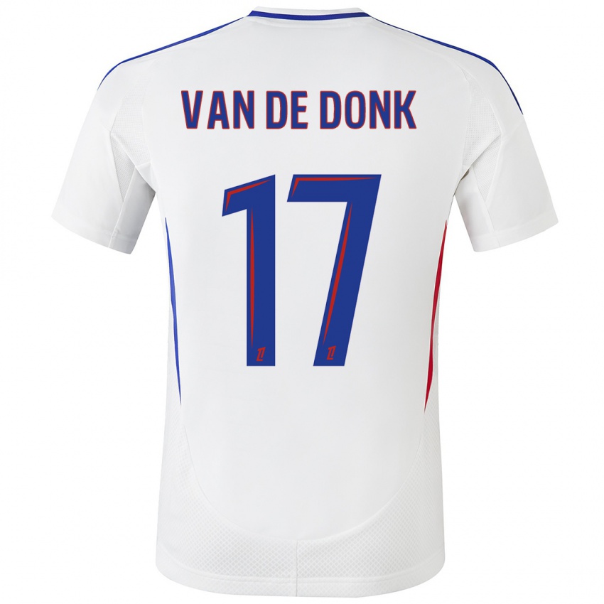 Hombre Camiseta Danielle Van De Donk #17 Blanco Azul 1ª Equipación 2024/25 La Camisa México