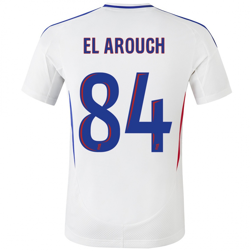 Hombre Camiseta Mohamed El Arouch #84 Blanco Azul 1ª Equipación 2024/25 La Camisa México