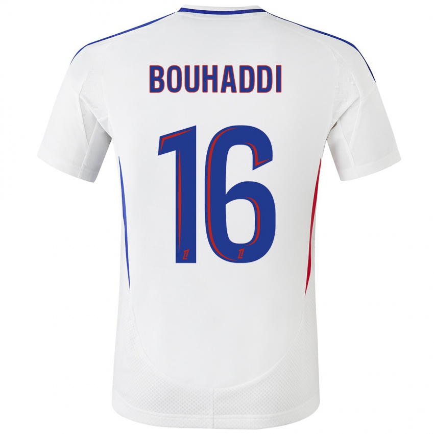 Hombre Camiseta Sarah Bouhaddi #16 Blanco Azul 1ª Equipación 2024/25 La Camisa México