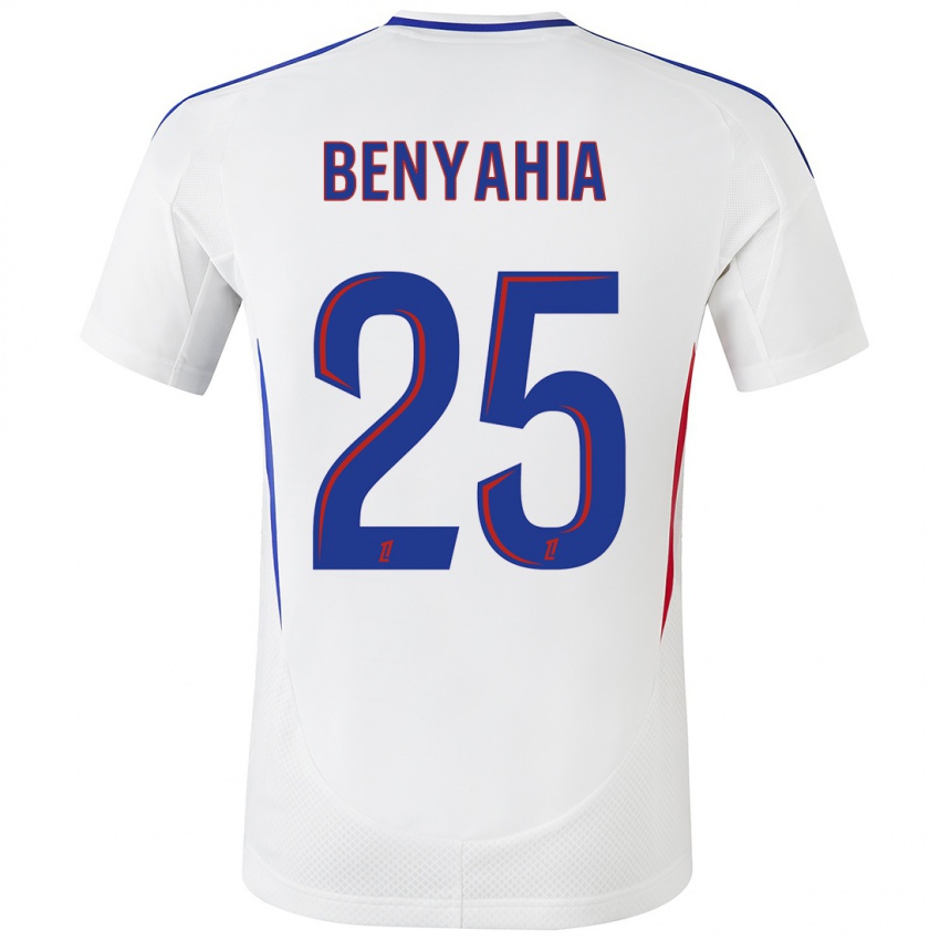 Hombre Camiseta Ines Benyahia #25 Blanco Azul 1ª Equipación 2024/25 La Camisa México