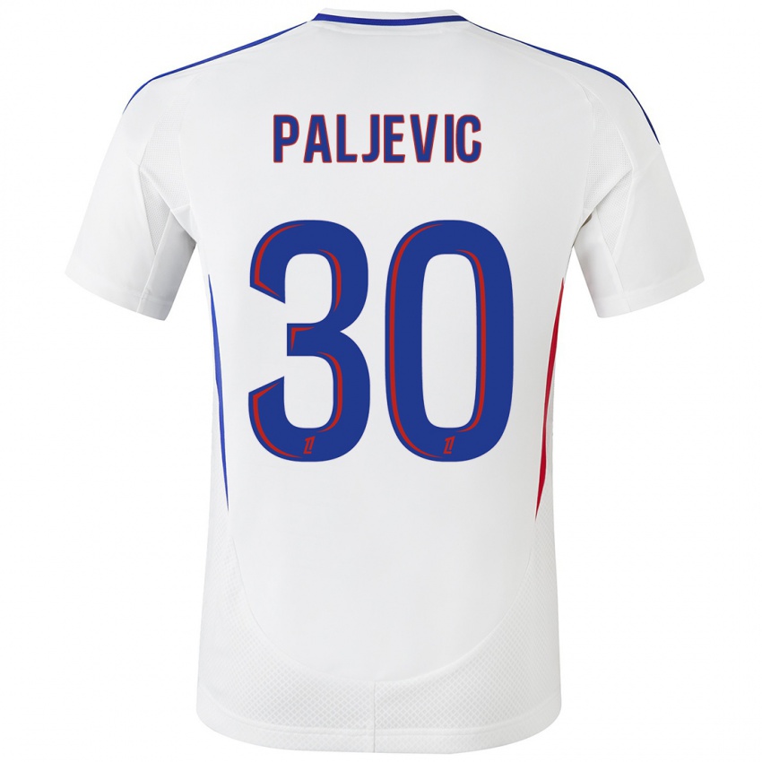 Hombre Camiseta Alyssia Paljevic #30 Blanco Azul 1ª Equipación 2024/25 La Camisa México