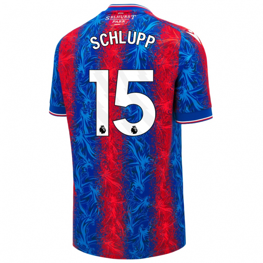 Hombre Camiseta Jeffrey Schlupp #15 Rayas Rojas Y Azules 1ª Equipación 2024/25 La Camisa México