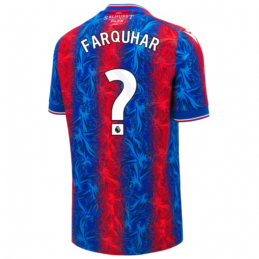 Hombre Camiseta Craig Farquhar #0 Rayas Rojas Y Azules 1ª Equipación 2024/25 La Camisa México