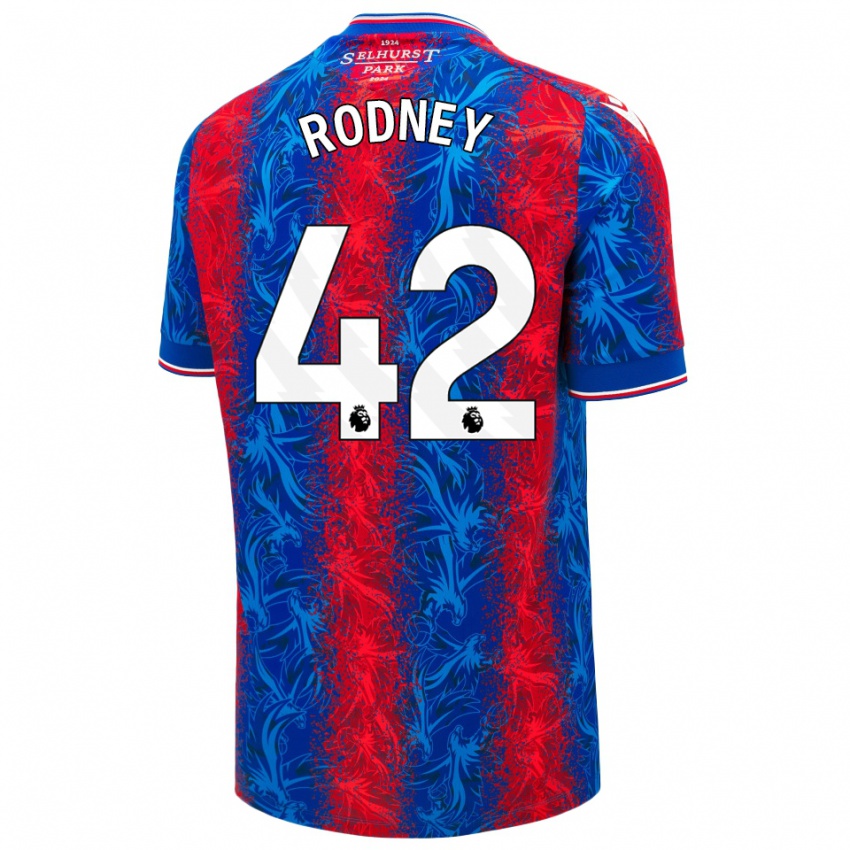 Hombre Camiseta Kaden Rodney #42 Rayas Rojas Y Azules 1ª Equipación 2024/25 La Camisa México