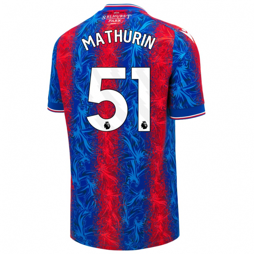 Hombre Camiseta Roshaun Mathurin #51 Rayas Rojas Y Azules 1ª Equipación 2024/25 La Camisa México