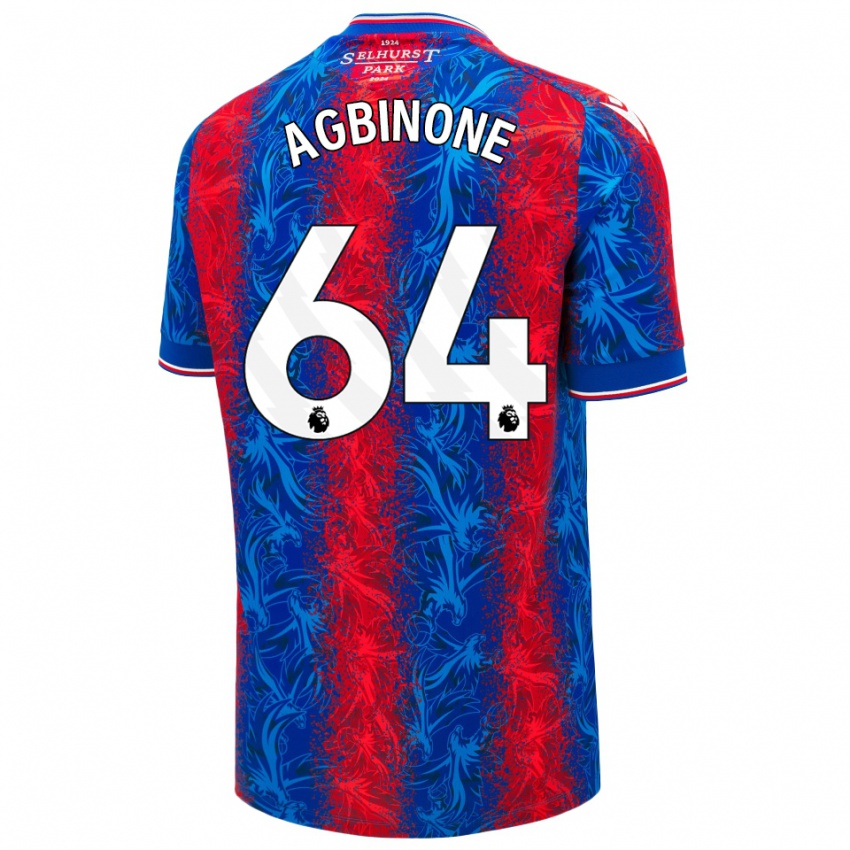 Hombre Camiseta Asher Agbinone #64 Rayas Rojas Y Azules 1ª Equipación 2024/25 La Camisa México