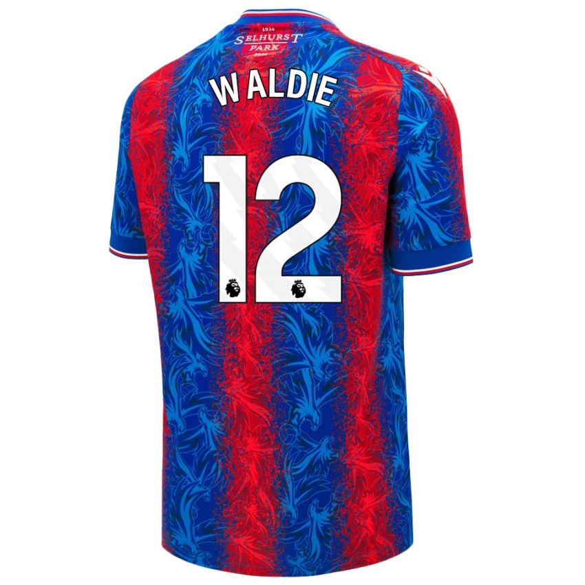 Hombre Camiseta Lizzie Waldie #12 Rayas Rojas Y Azules 1ª Equipación 2024/25 La Camisa México