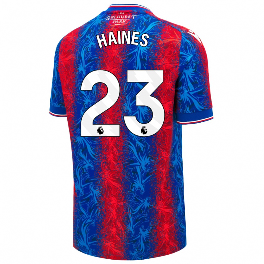 Hombre Camiseta Coral-Jade Haines #23 Rayas Rojas Y Azules 1ª Equipación 2024/25 La Camisa México