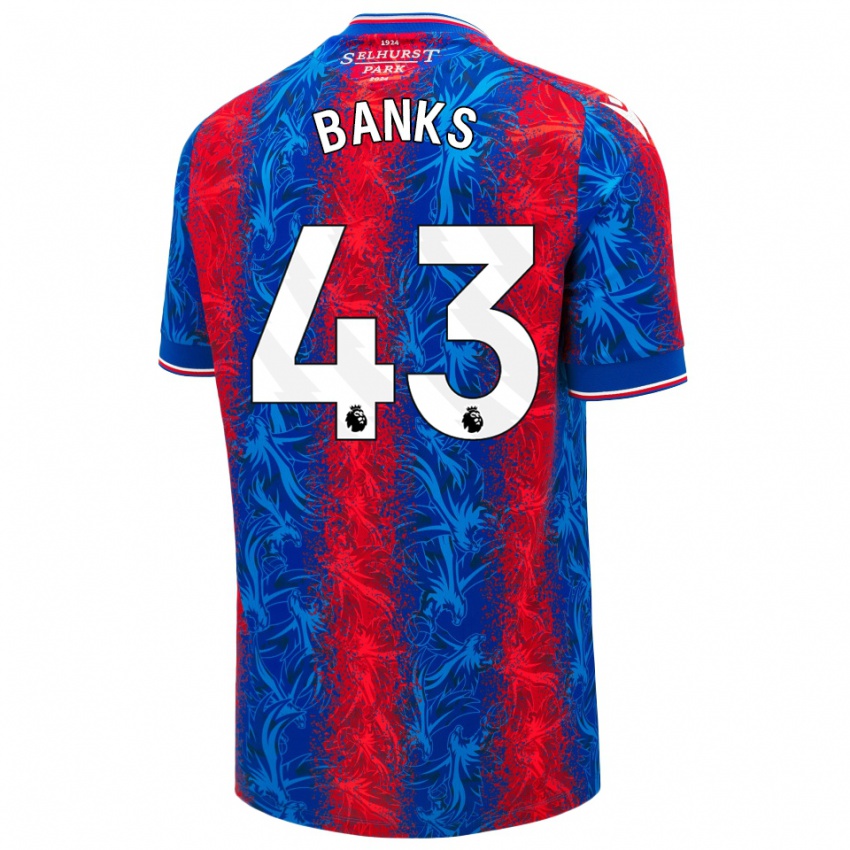 Hombre Camiseta Scott Banks #43 Rayas Rojas Y Azules 1ª Equipación 2024/25 La Camisa México