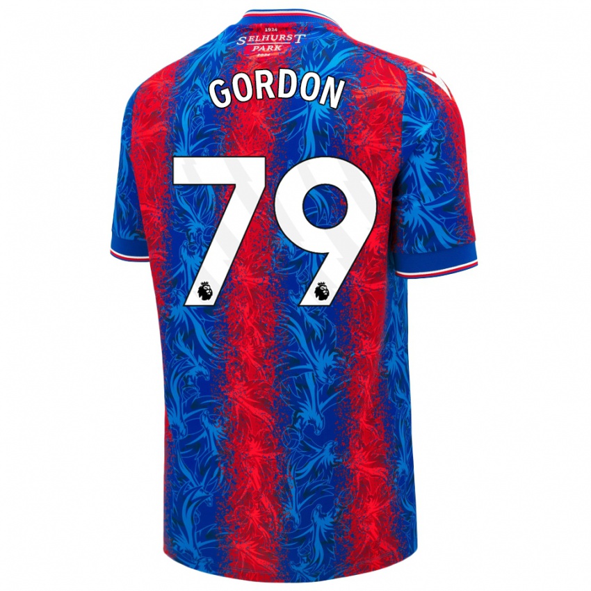 Hombre Camiseta John-Kymani Gordon #79 Rayas Rojas Y Azules 1ª Equipación 2024/25 La Camisa México