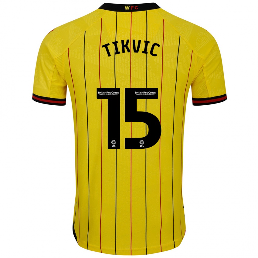 Hombre Camiseta Antonio Tikvic #15 Amarillo Negro 1ª Equipación 2024/25 La Camisa México