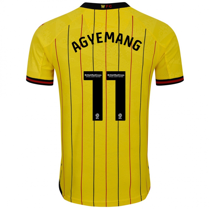 Hombre Camiseta Michelle Agyemang #11 Amarillo Negro 1ª Equipación 2024/25 La Camisa México