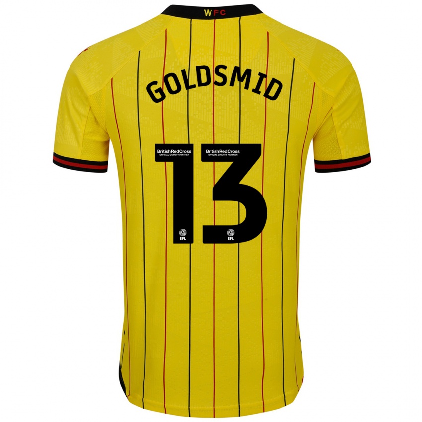 Hombre Camiseta Jacqui Goldsmid #13 Amarillo Negro 1ª Equipación 2024/25 La Camisa México