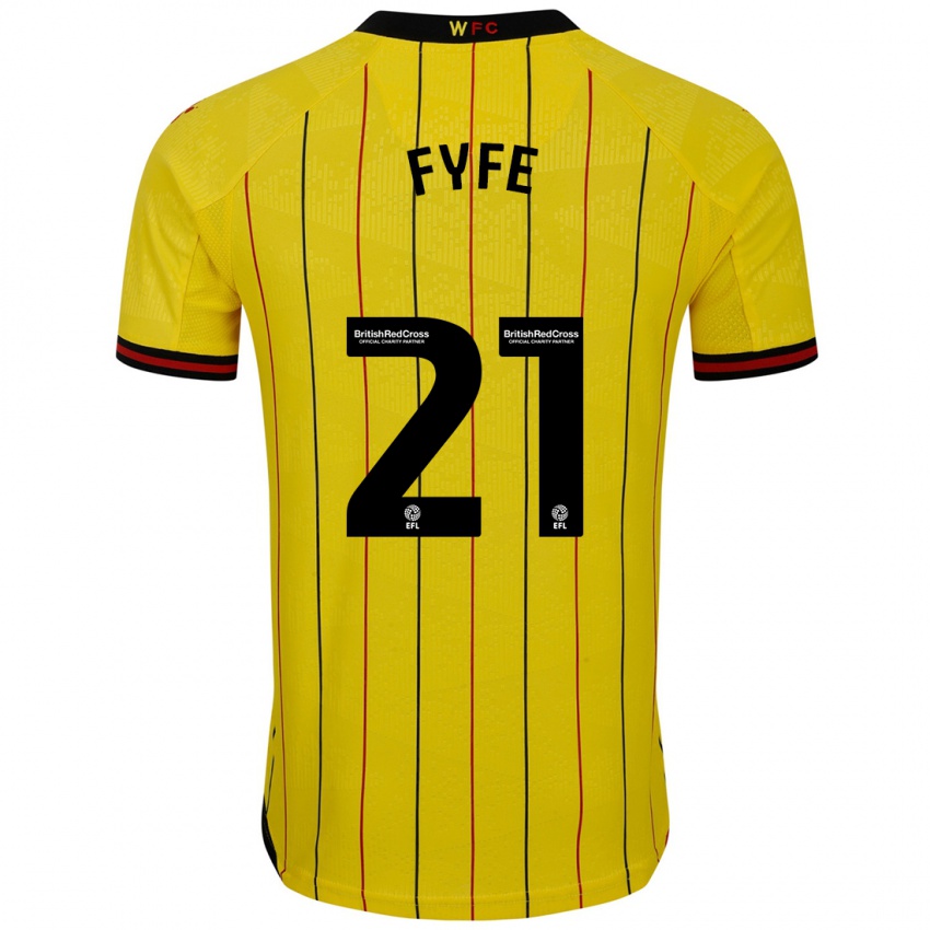 Hombre Camiseta Flo Fyfe #21 Amarillo Negro 1ª Equipación 2024/25 La Camisa México