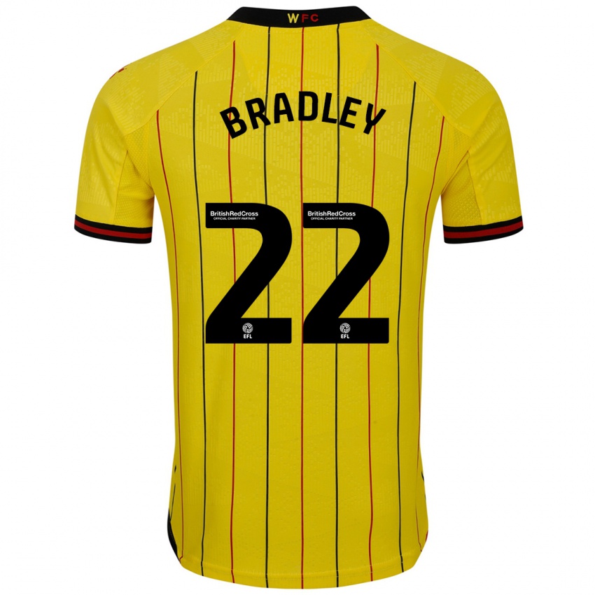 Hombre Camiseta Jade Bradley #22 Amarillo Negro 1ª Equipación 2024/25 La Camisa México