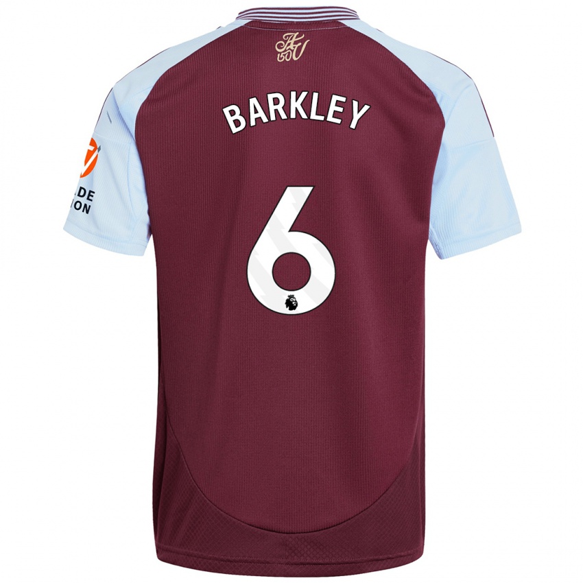 Hombre Camiseta Ross Barkley #6 Borgoña Azul Cielo 1ª Equipación 2024/25 La Camisa México